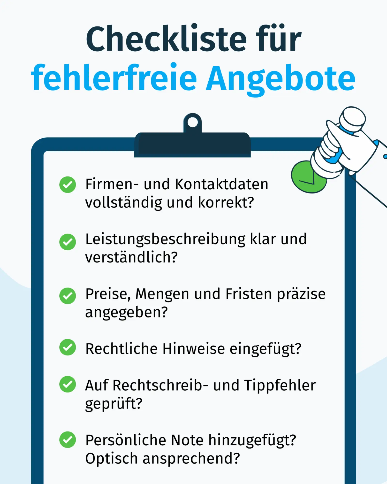 Angebote schreiben: Checkliste