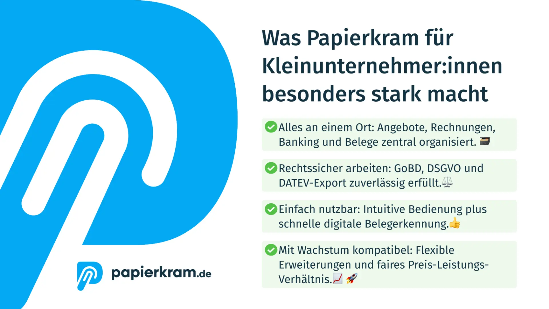 Was Papierkram als Buchhaltungssoftware für Kleinunternehmen besonders stark macht