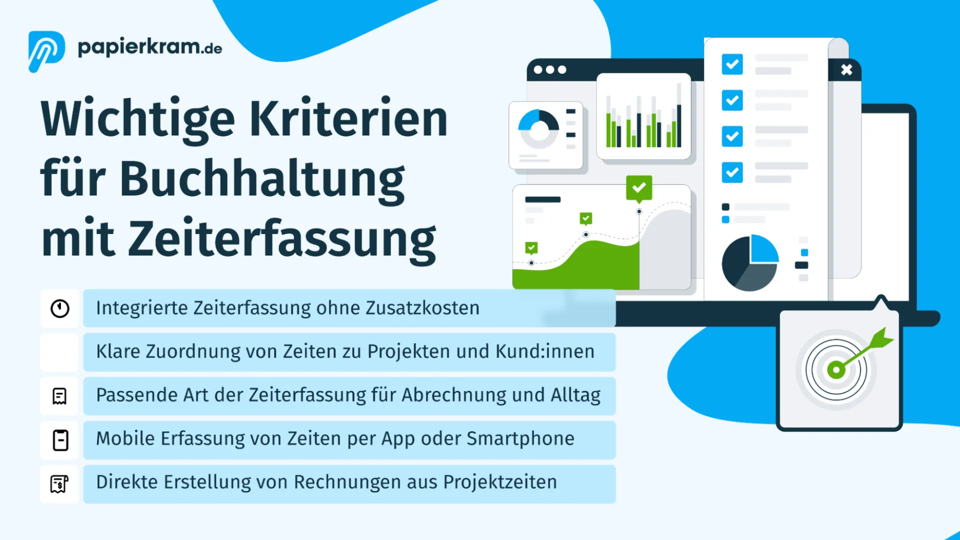 Wichtige Kriterien für Buchhaltung mit Zeiterfassung