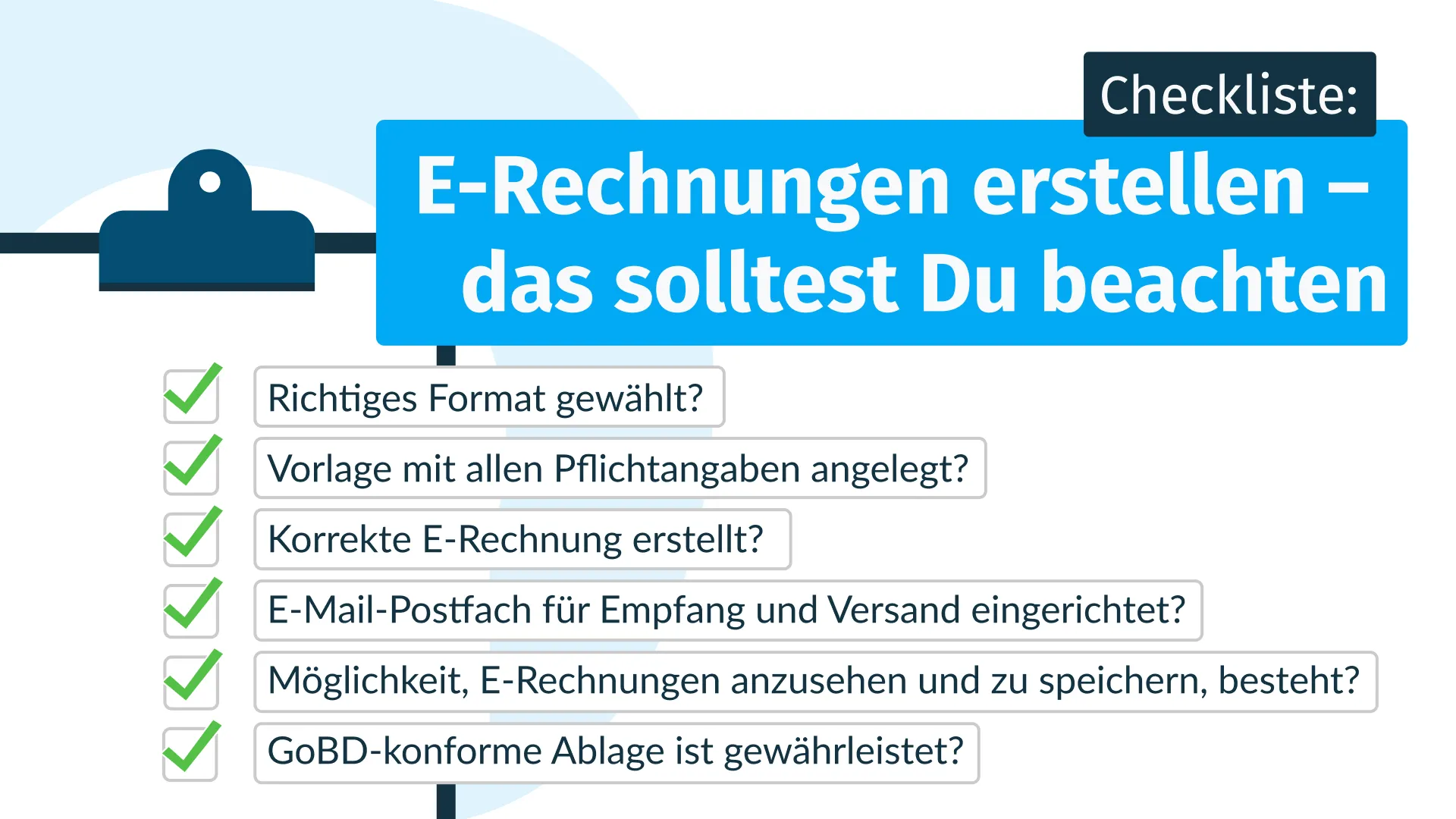 Checkliste E-Rechnung