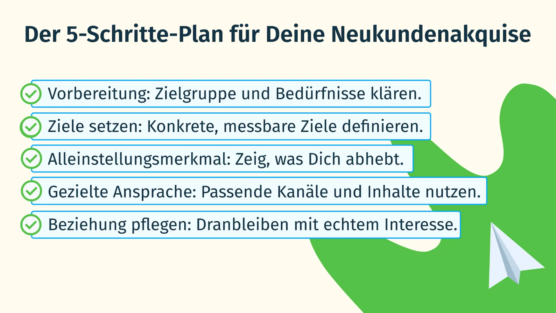 Der 5-Schritte-Plan für Deine Neukund:innenakquise
