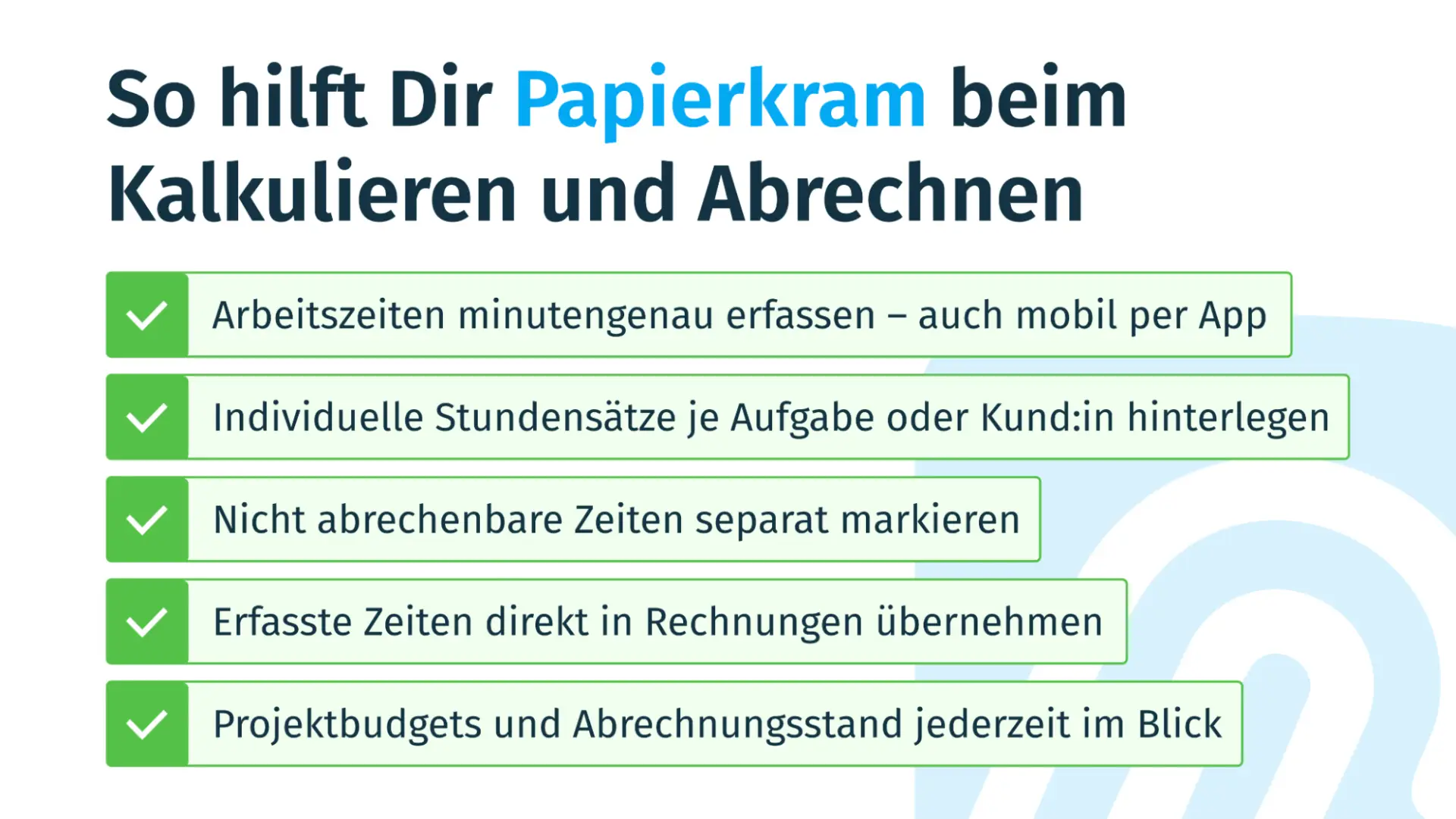 So hilft Dir Papierkram beim kalkulieren und Abrechnen von Stundensätzen
