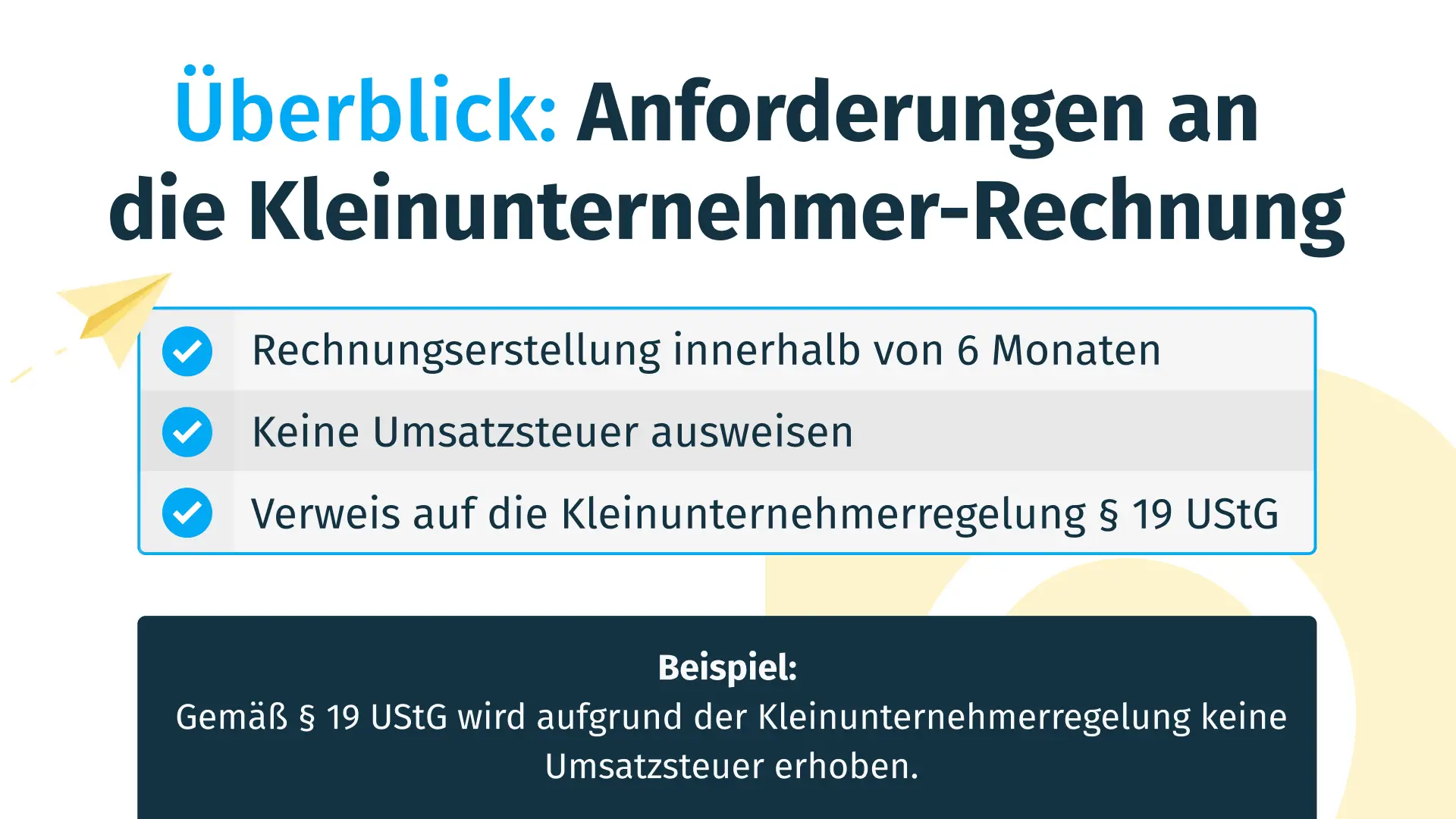 Anforderungen an eine Kleinunternehmer-Rechnung