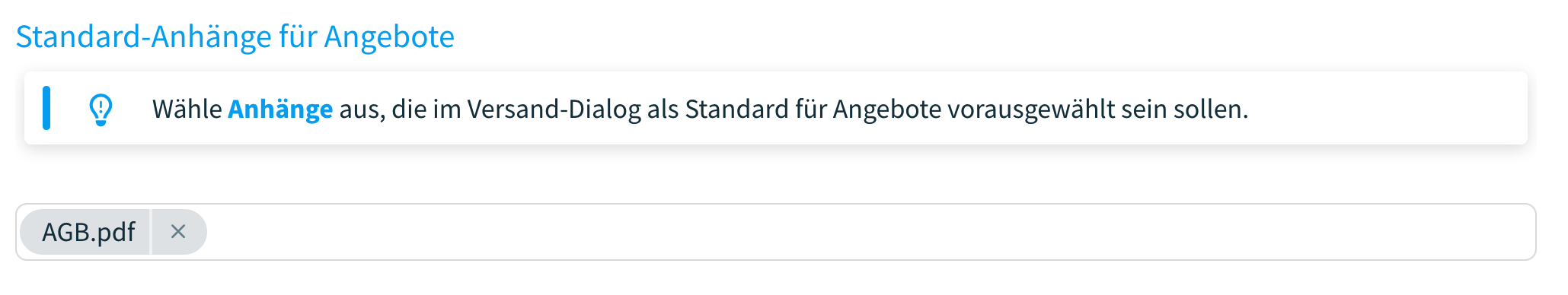Standard-Anhaenge definieren