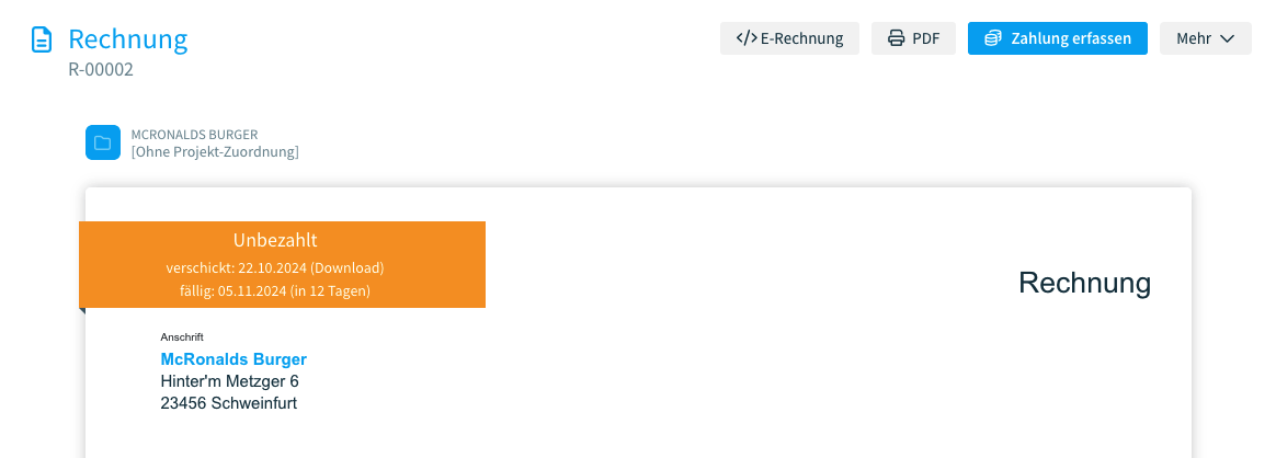 Eine E-Rechnung erstellen