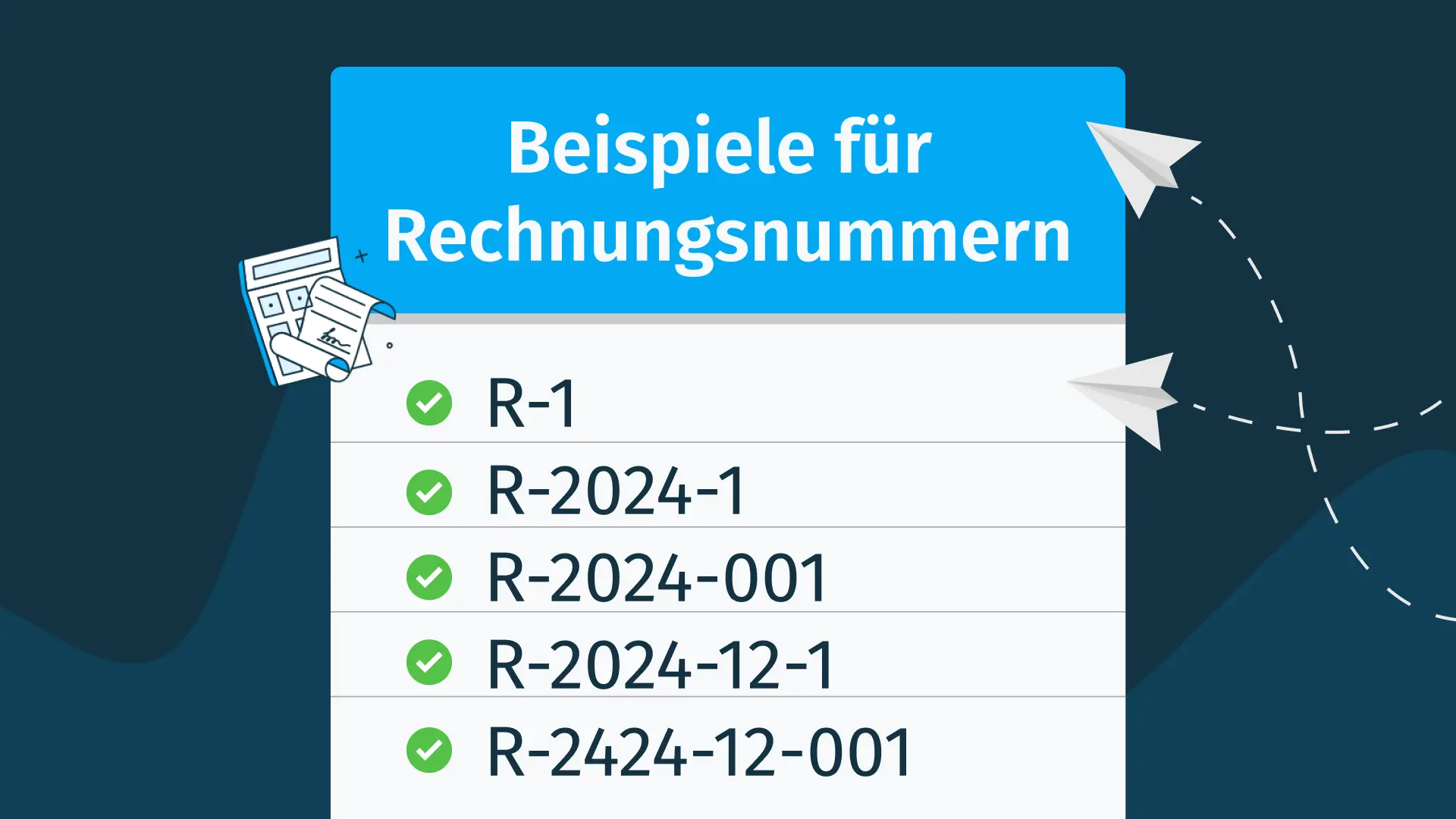 Beispiele für korrekte Rechnungsnummern