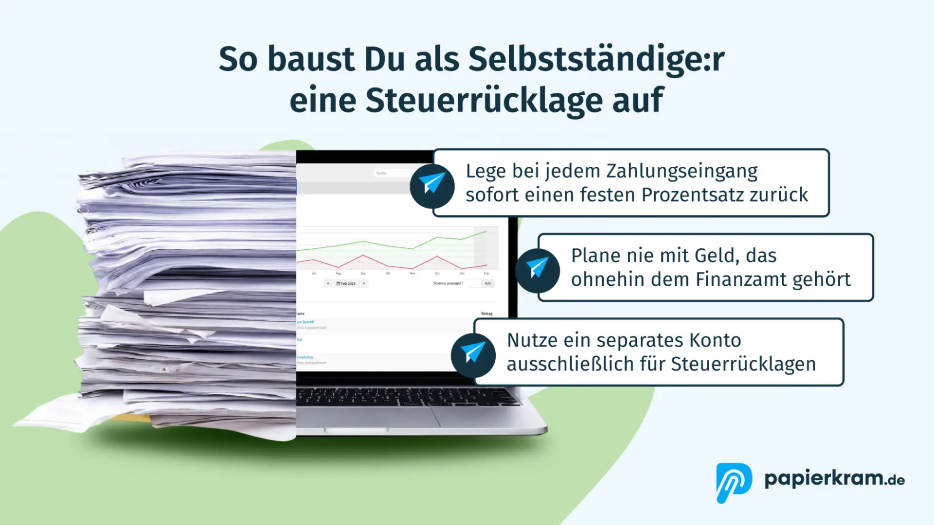 So baust Du als Selbstständige:r eine Steuerrücklage auf