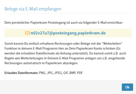 Der Papierkram Posteingang