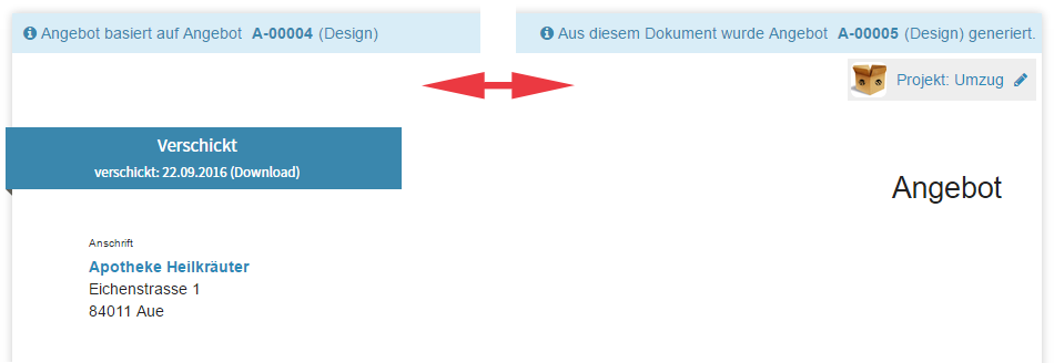 Ansicht duplizierter Angebote