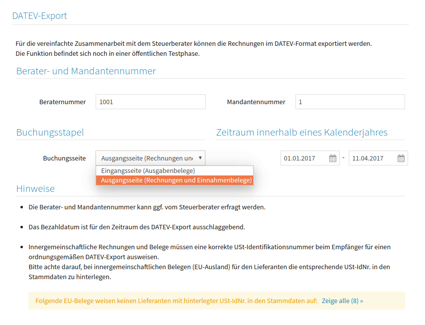 DATEV-Belegexport