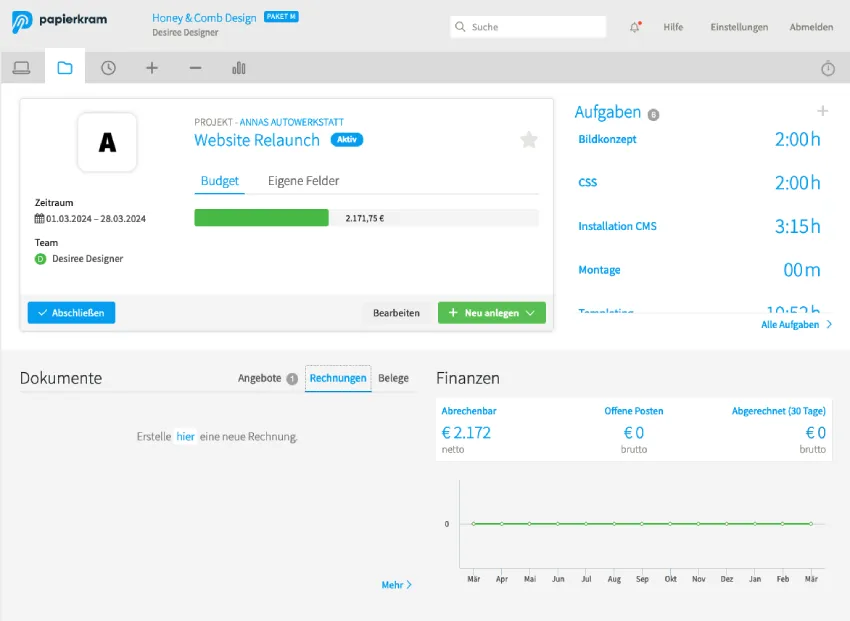 Screen Projektmanagement